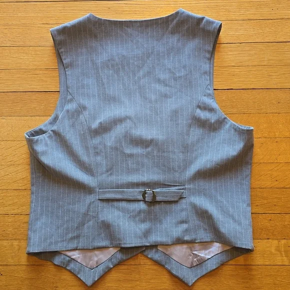 Heartloom, Light Gray Pinstripe Vest, EUC, Women's L - Picture 2 of 13